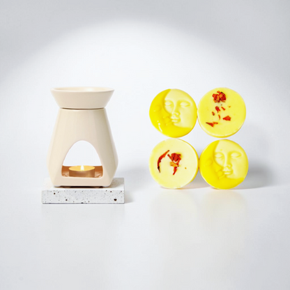 Sunshine Bursts Scented Soy Wax Melts + Grounded Earth Ceramic Burner Gift Set