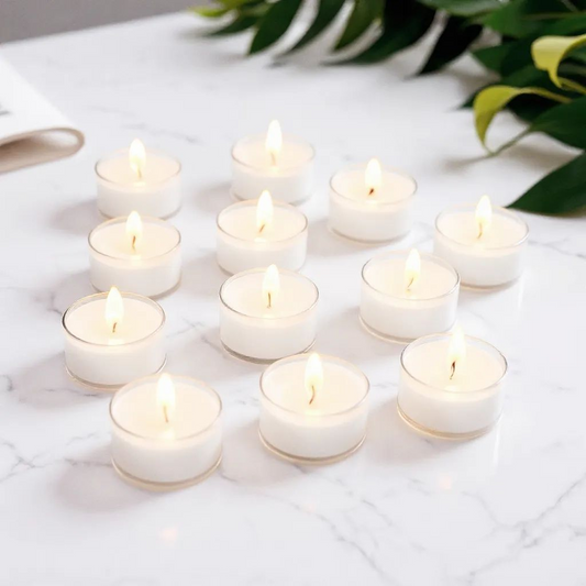 Unscented Soy Wax Tealights - 12 Pack