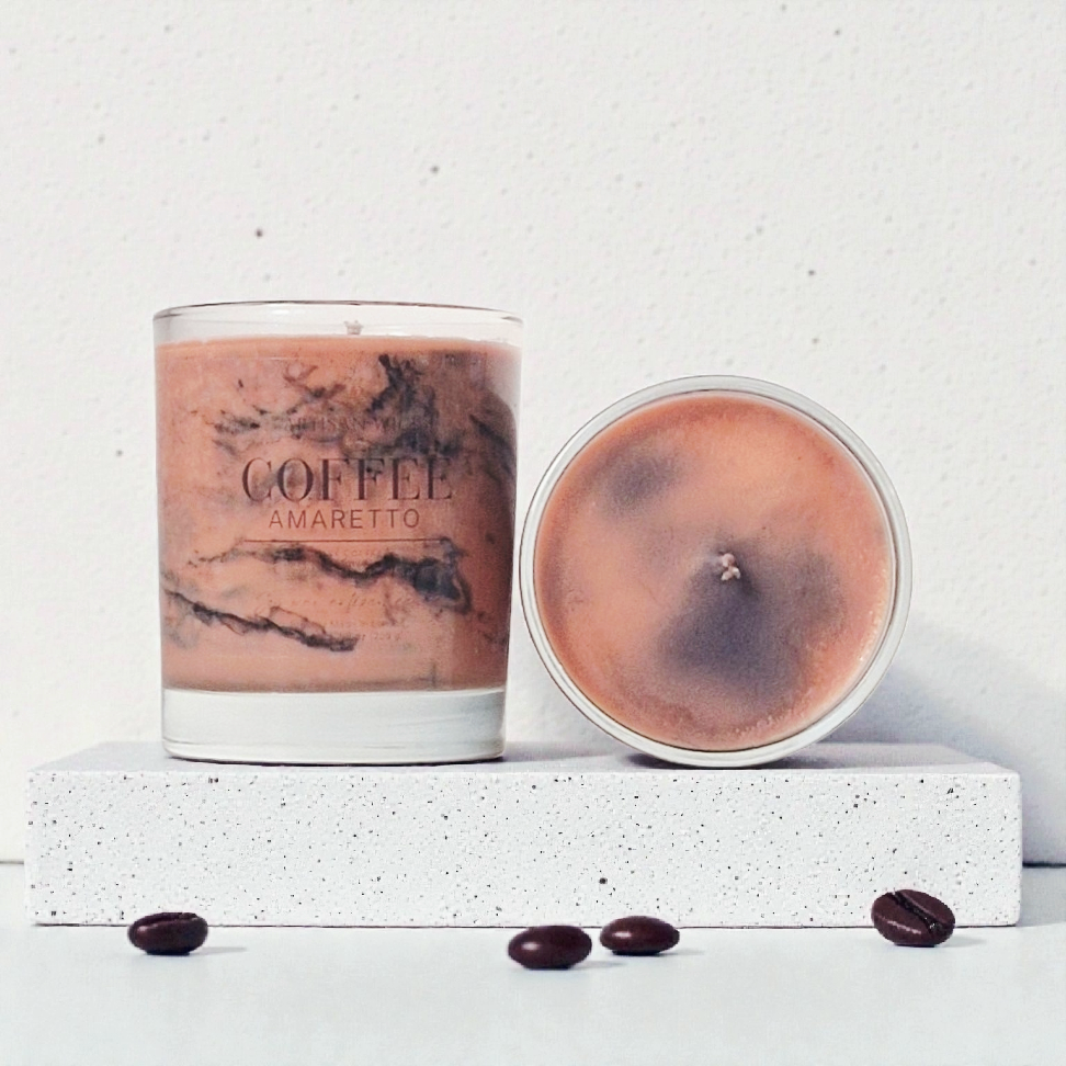 Coffee Amaretto Signature Marbled Soy Candle