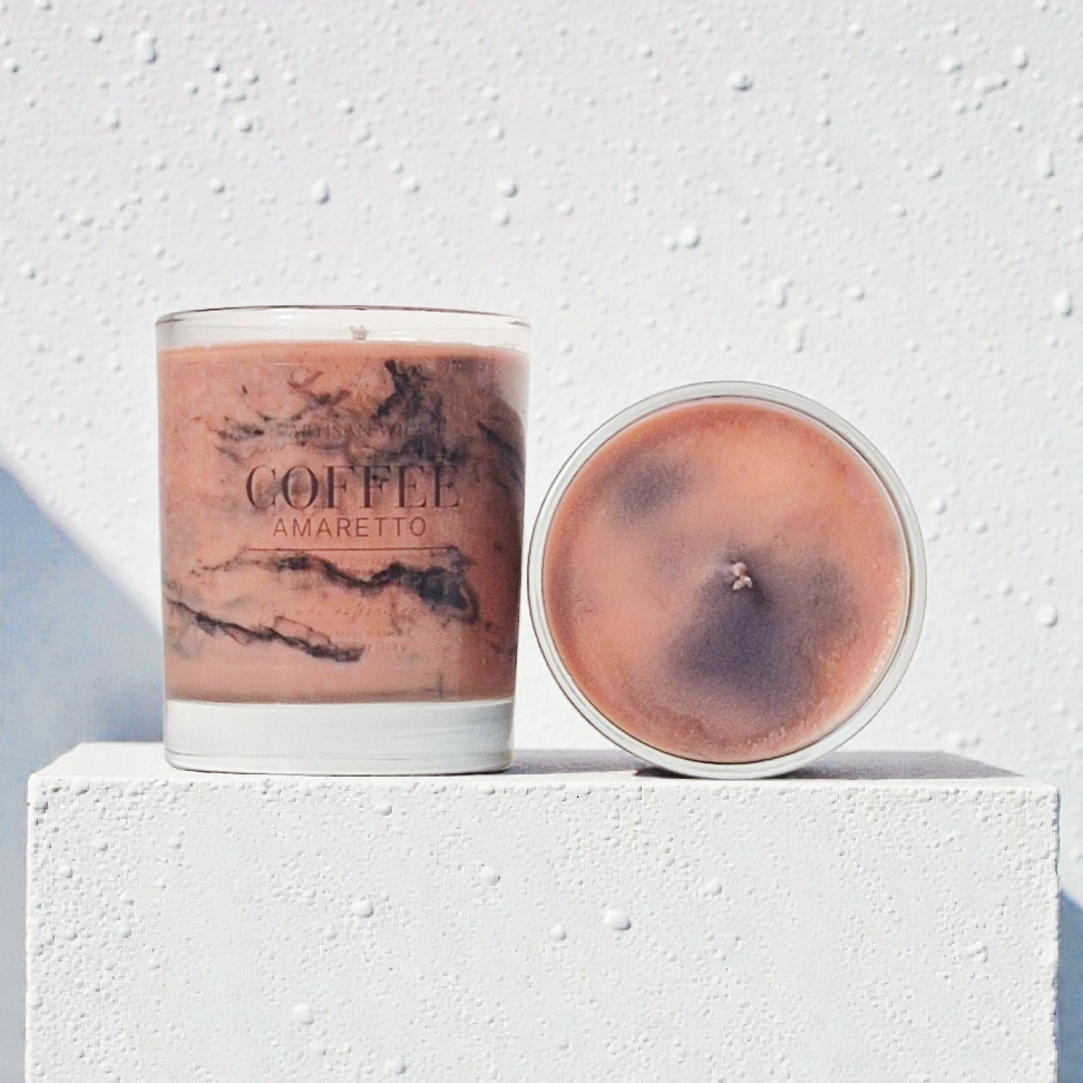 Coffee Amaretto Signature Marbled Soy Candle