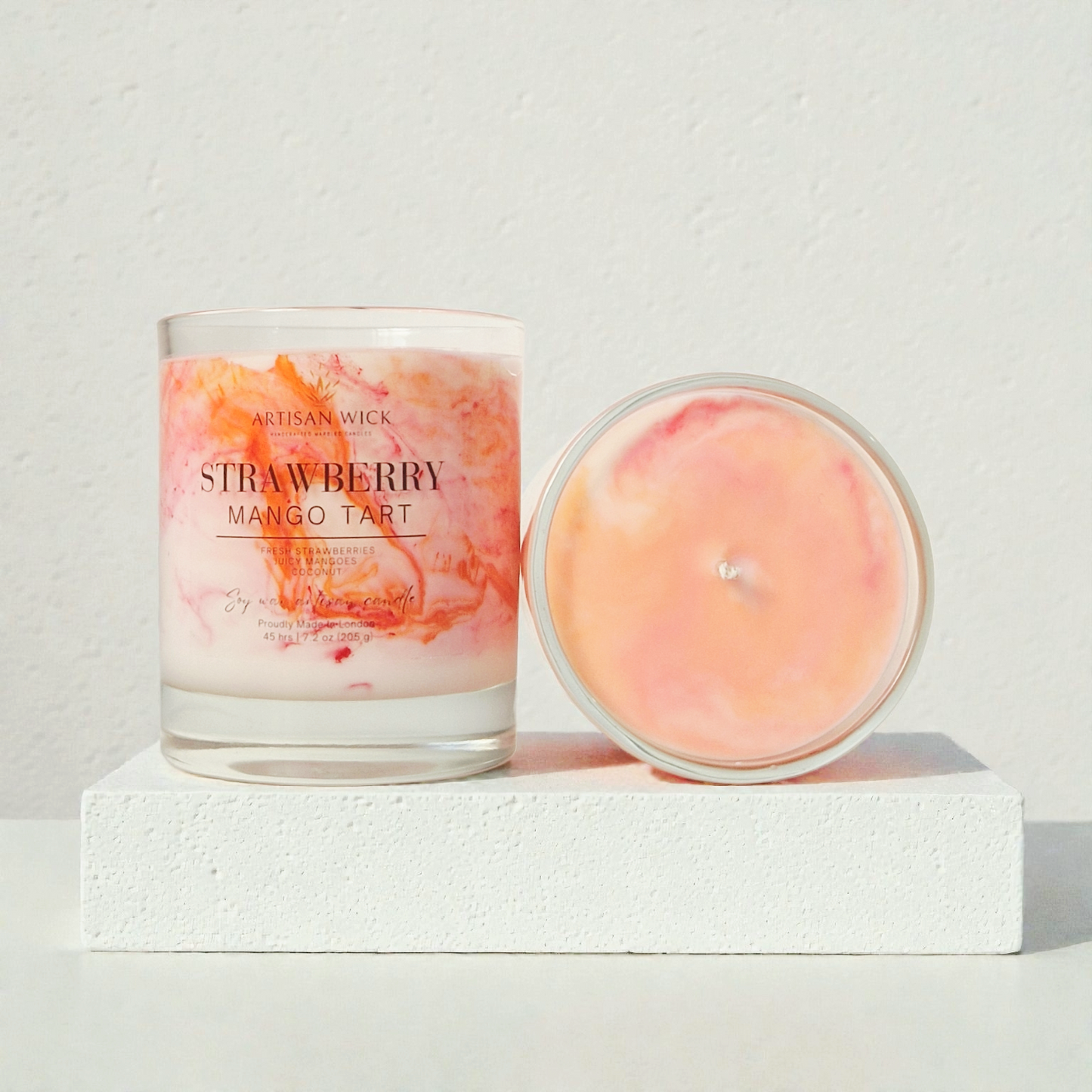 Strawberry Mango Tart Signature Marbled Soy Candle
