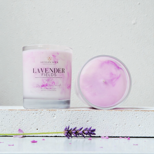 Lavender Fields Signature Marbled Soy Candle