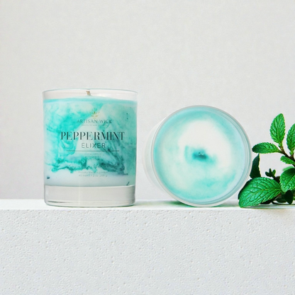 Peppermint Elixir Signature Marbled Soy Candle