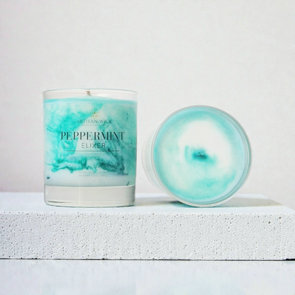 Peppermint Elixir Signature Marbled Soy Candle