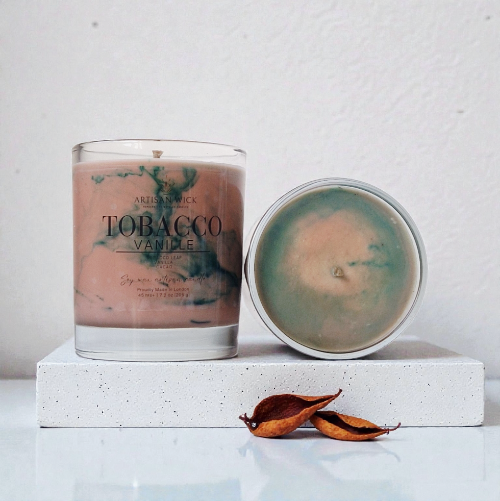 Tobacco Vanille Signature Marbled Soy Candle