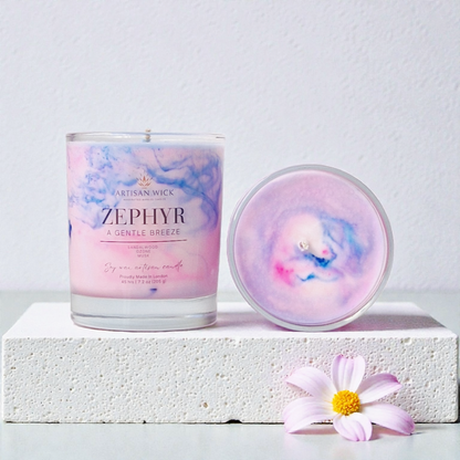 Baby Powder Scented (Zephyr) Signature Marbled Soy Candle