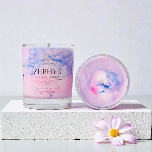 Baby Powder Scented (Zephyr) Signature Marbled Soy Candle