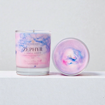 Baby Powder Scented (Zephyr) Signature Marbled Soy Candle