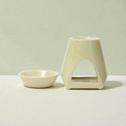 Grounded Earth Ceramic Wax Burner: 2 Piece Tapered Wax And Oil Burner