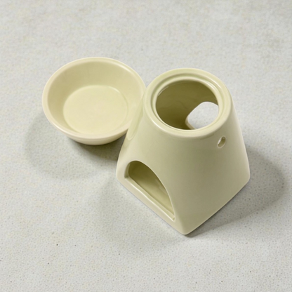 Grounded Earth Ceramic Wax Burner: 2 Piece Tapered Wax And Oil Burner