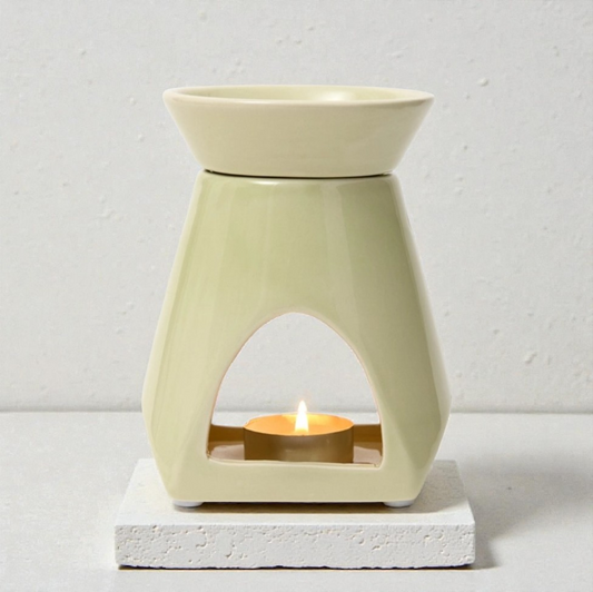 Grounded Earth Ceramic Wax Burner: 2 Piece Tapered Wax And Oil Burner