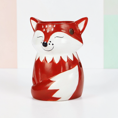 Hand-Painted Fox Shaped Ceramic Wax + Oil Burner