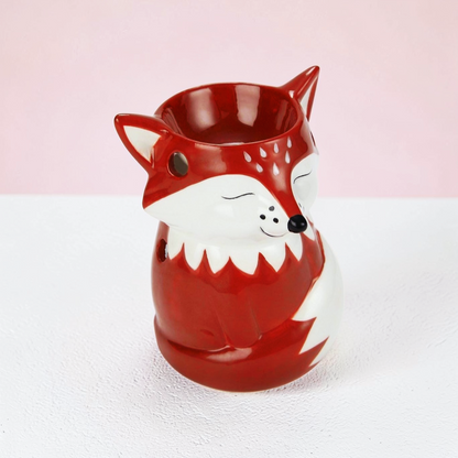 Hand-Painted Fox Shaped Ceramic Wax + Oil Burner